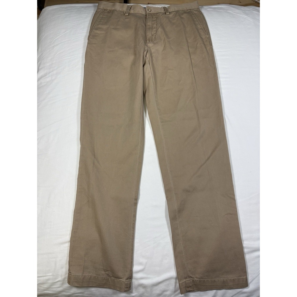 Polo Ralph Lauren Classic Fit Chino Pants Mens 32x32 Khaki Tan Cotton Flat Front